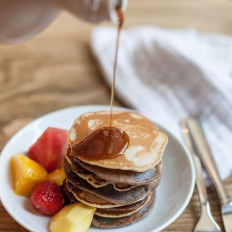 Porridge, pancake, salades de fruits