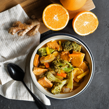 Tempeh an Orangen-Ingwer-Sauce