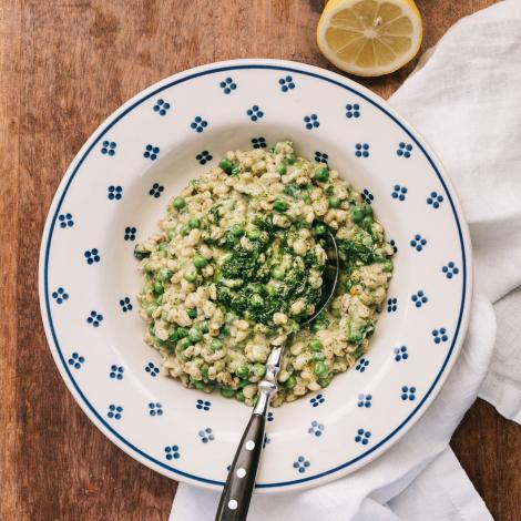 Recette d'orge perlé aux oignons verts