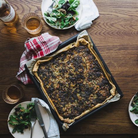 Quiche au topniambour et au chou kale