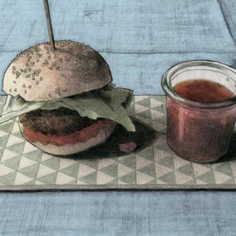 Quinoa Burger mit Aprikosen Chutney und veganen Brötchen