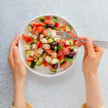 Greek salad with tofu