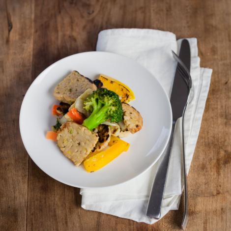 Tempeh an Orangen-Ingwer Sauce